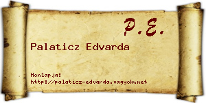 Palaticz Edvarda névjegykártya